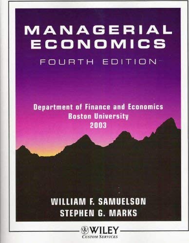 Imagen de archivo de Managerial Economics (custom edition) a la venta por Solr Books