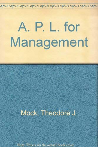 Beispielbild fr A. P. L. for Management. zum Verkauf von Buchhandlung Bcken