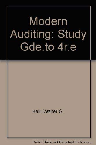 Imagen de archivo de Modern Auditing: Study Gde.to 4r.e a la venta por NEPO UG