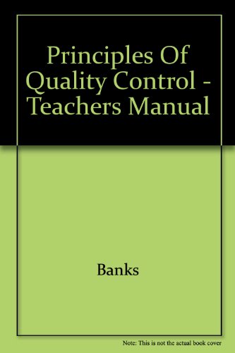 Principles of Quality Control, Solutions Manual (9780471620327) by Banks, Jerry