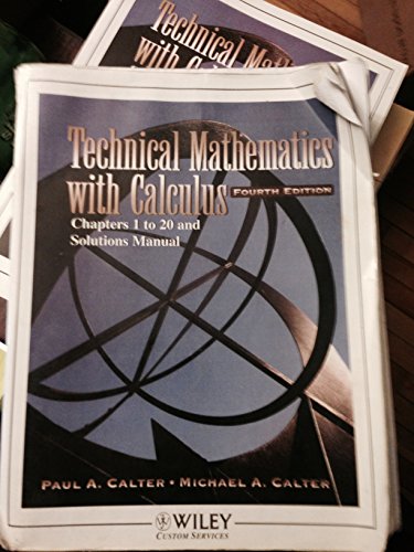 9780471627159: (Wcs)Tech Math 4e w/ Calculus Ch 1-20