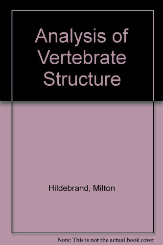 Beispielbild fr Analysis of Vertebrate Structure zum Verkauf von Anybook.com