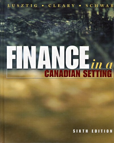 9780471641858: Finance in a Canadian Setting