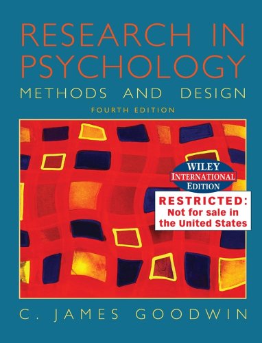 Stock image for Research in Psychology: Methods and Design for sale by ThriftBooks-Dallas