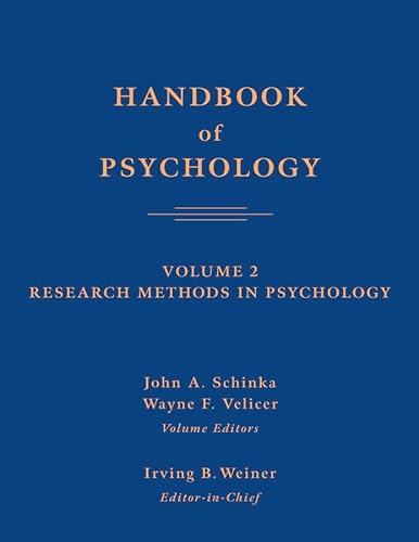 Beispielbild fr Handbook of Psychology, Volume 2: Research Methods in Psychology zum Verkauf von Basement Seller 101