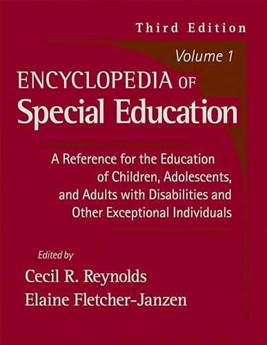 Encyclopedia of Special Education Volume 1, 3rd Edition (9780471677987) by Elaine Fletcher-Janzen; Cecil R. Reynolds