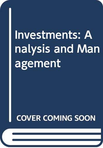 Investments: Analysis and Management (9780471679448) by Bellemore, Douglas Hamilton