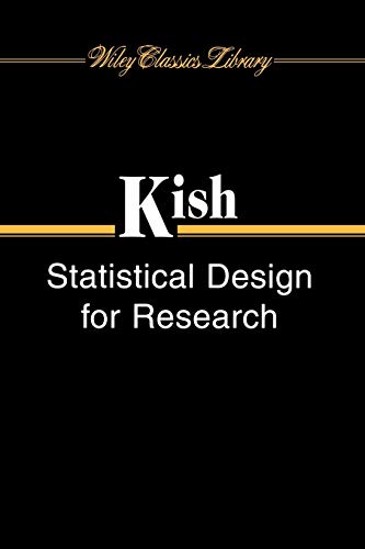 9780471691204: Statistical Design For Research W.C.L. P: 83 (Wiley Classics Library)
