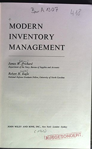 Stock image for Modern Inventory Management for sale by Zubal-Books, Since 1961