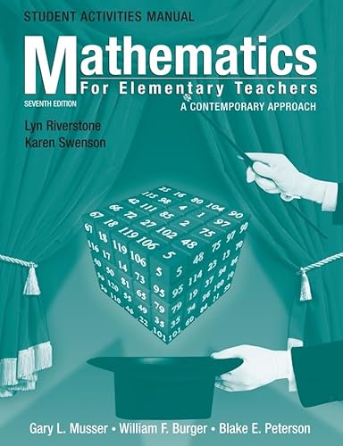 Beispielbild fr Student Activities Manual to accompany Mathematics for Elementary Teachers: A Contemporary Approach, 7th Edition zum Verkauf von Mr. Bookman