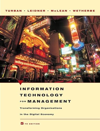 Beispielbild fr Information Technology for Management : Transforming Organizations in the Digital Economy zum Verkauf von Better World Books