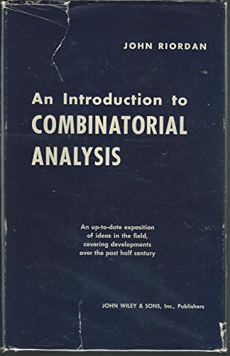 9780471722700: An Introduction to Combinatorial Analysis