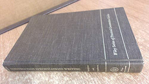 Imagen de archivo de Construction Specifications Writing : Principles and Procedures a la venta por Better World Books: West