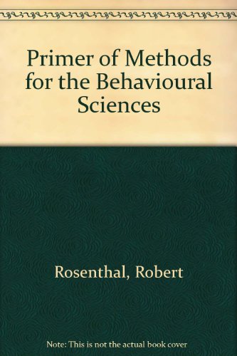 Beispielbild fr Primer of Methods for the Behavioral Sciences zum Verkauf von Wonder Book