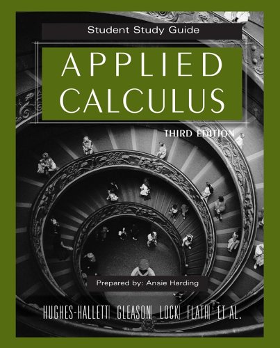Imagen de archivo de Applied Calculus, Student Study Guide a la venta por SecondSale