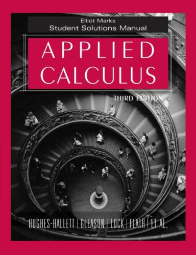 Imagen de archivo de Applied Calculus, Student Solutions Manual a la venta por BookHolders