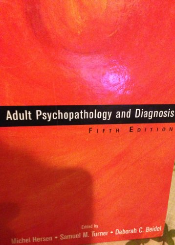 Imagen de archivo de Adult Psychopathology and Diagnosis a la venta por Better World Books