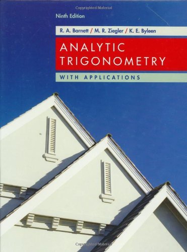Imagen de archivo de Analytic Trigonometry with Applications : Test Bank a la venta por Better World Books