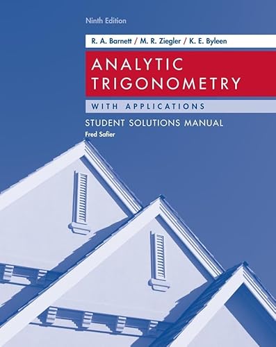 9780471746560: Analytic Trigonometry with Applications, Student Solutions Manual