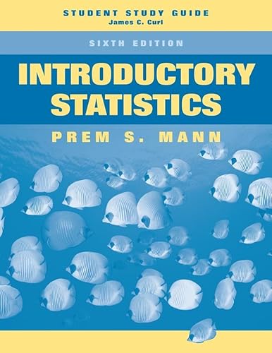 Imagen de archivo de Introductory Statistics, Student Study Guide a la venta por Better World Books