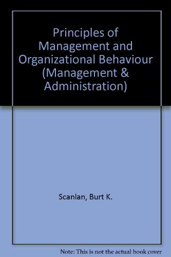 Stock image for Principles of Management and Organizational Behavi Or for sale by Better World Books