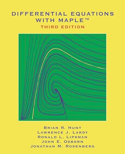 Beispielbild fr Differential Equations with Maple zum Verkauf von HPB-Red