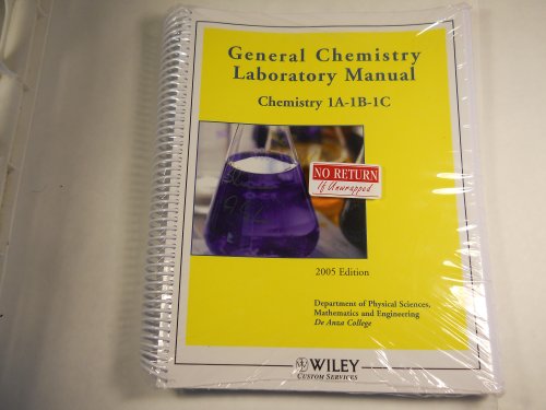 Stock image for (WCS)Laboratory Manual for Chemistry 1ABC--DeAnza for sale by Better World Books: West