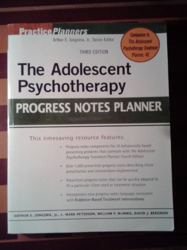 Imagen de archivo de The Adolescent Psychotherapy Progress Notes Planner a la venta por ThriftBooks-Atlanta