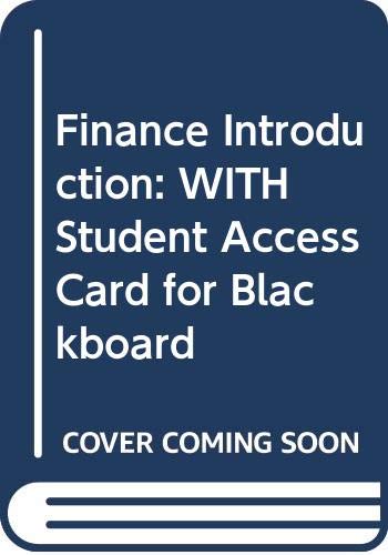 Imagen de archivo de Finance Introduction 12th Edition with Student Access Card for Blackboard Set a la venta por Bingo Used Books