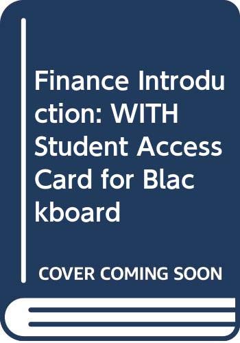 Stock image for Finance Introduction 12th Edition with Student Access Card for Blackboard Set for sale by Bingo Used Books