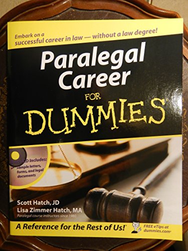 Imagen de archivo de Paralegal Career for Dummies a la venta por Better World Books