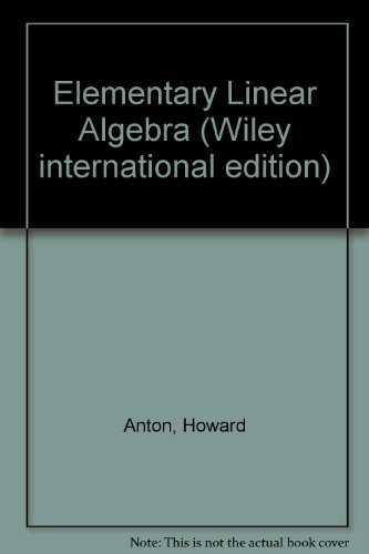 9780471805342: Elementary Linear Algebra