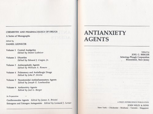 Imagen de archivo de Antianxiety agents (Chemistry and pharmacology of drugs) a la venta por Wonder Book