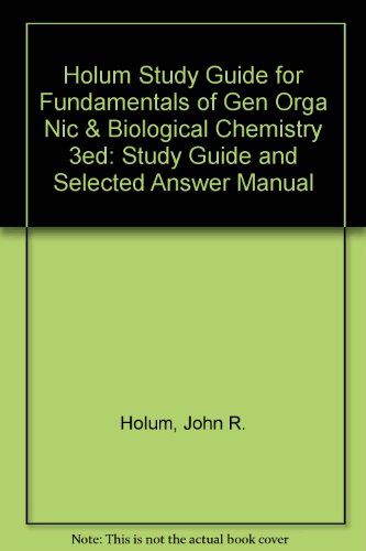 Beispielbild fr Fundamentals of General, Organic, and Biological Chemistry , Study Guide and Selected Answer Manual zum Verkauf von HPB-Red