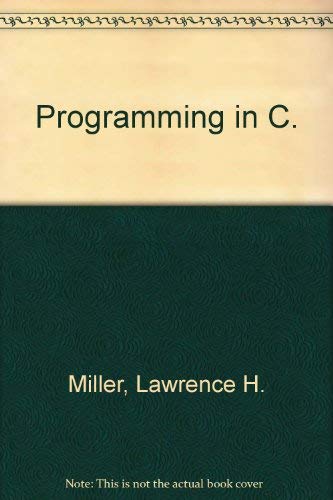 Beispielbild fr Programming in C zum Verkauf von Better World Books