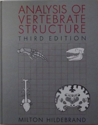 Beispielbild fr Analysis of Vertebrate Structure zum Verkauf von Better World Books