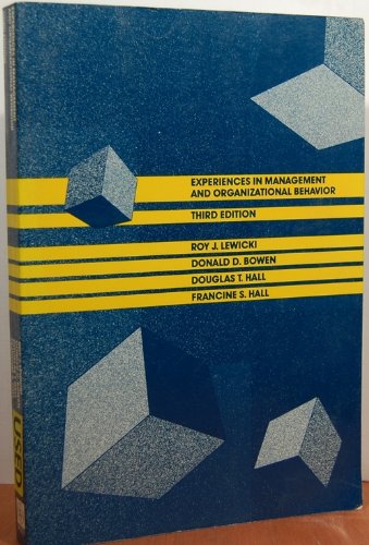 Beispielbild fr Experiences in Management and Organizational Behavior, 3rd Edition zum Verkauf von BowNError