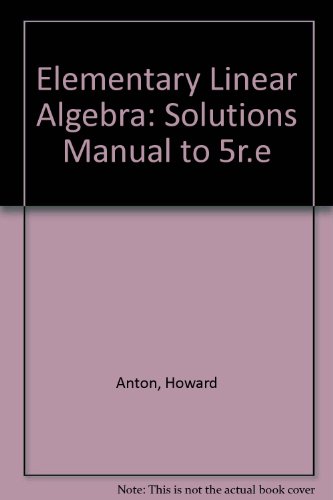 Stock image for Student Solutions Manual to accompany Elementary Linear Algebra for sale by Wonder Book