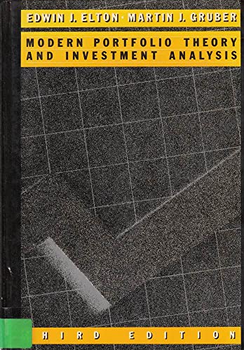 9780471851134: Modern Portfolio Theory and Investment Analysis