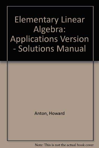 9780471856009: Elementary Linear Algebra with Applications: Solutions Manual