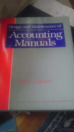 Beispielbild fr Design and Maintenance of Accounting Manuals zum Verkauf von Better World Books