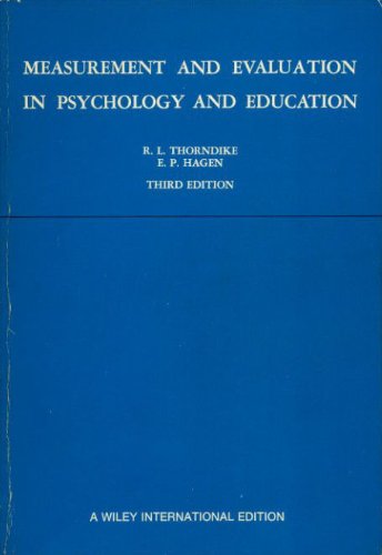 Beispielbild fr Measurement and Evaluation in Psychology and Educa Tion zum Verkauf von Better World Books