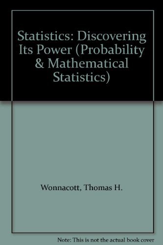 Stock image for Statistics: Solutions Workbk.for Odd-numbered Problems: Discovering Its Power (Probability & Mathematical Statistics) for sale by Virginia Martin, aka bookwitch