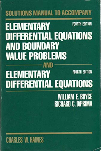 9780471870968: Solutions Manual (Elementary Differential Equations and Boundary Value Problems)