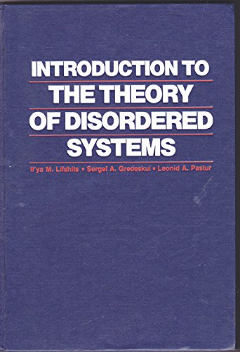 Imagen de archivo de Introduction to the Theory of Disordered Systems a la venta por HPB-Red