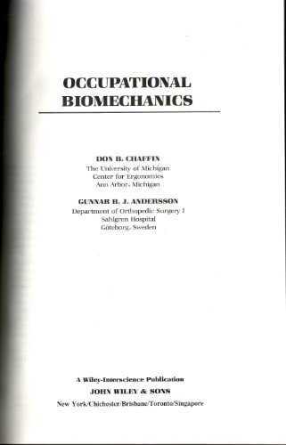 9780471876342: Occupational Biomechanics