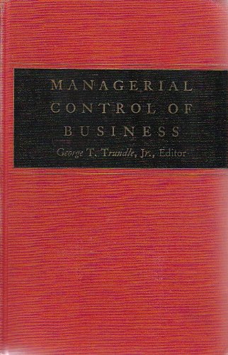 Beispielbild fr Managerial Control of Business zum Verkauf von Better World Books