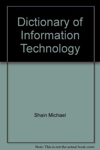 Imagen de archivo de Dictionary of Information Technology. a la venta por Research Ink