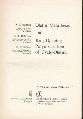 Stock image for OLEFIN METATHESIS AND RING-OPENING POLYMERIZATION OF CYCLO-OLEFINS for sale by Zane W. Gray, BOOKSELLERS