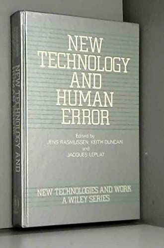 Beispielbild fr New Technology and Human Error zum Verkauf von Better World Books Ltd